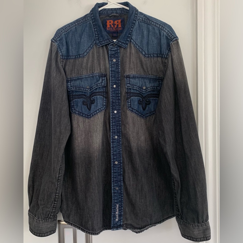 Rock Revival Casual Button Down Shirt Size XXL Like New